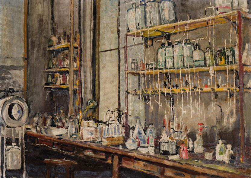 The Lab. Painting by Frederick Banting.